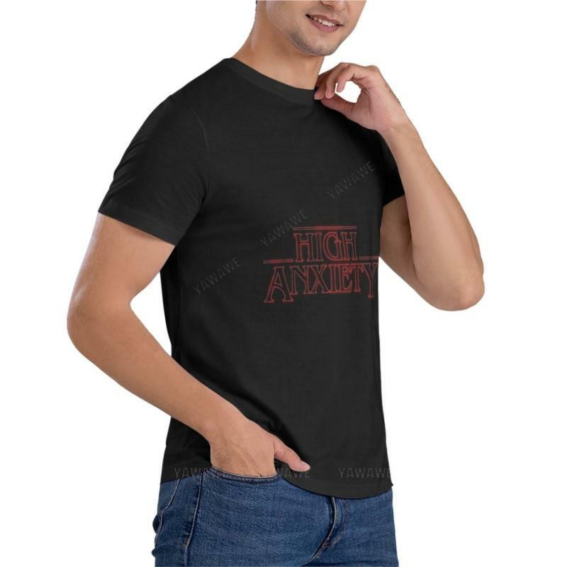 Männer T-Shirt hohe Angst klassische T-Shirt lustige T-Shirts Jungen T-Shirts Baumwolle T-Shirts Mann