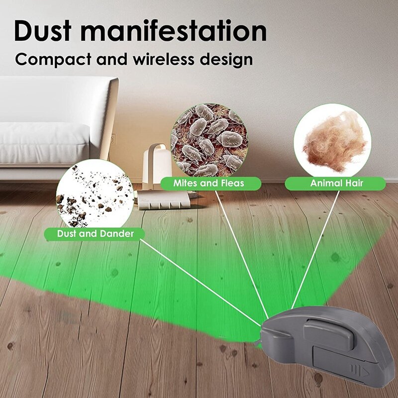 Tocha Verde Aspirador para Cabelo Pet, Utilitário Household Dust Light, Laser Light, Limpeza e Meio Ambiente