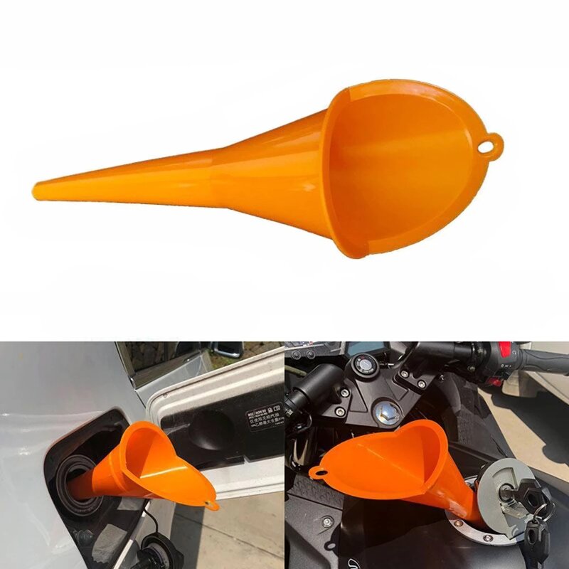 Motorcycle Car Long Stem Funnel Gasoline Oil Fuel Filling Tools Anti-splash Plastic Oil Funnel Refueling Tools Auto Accessories