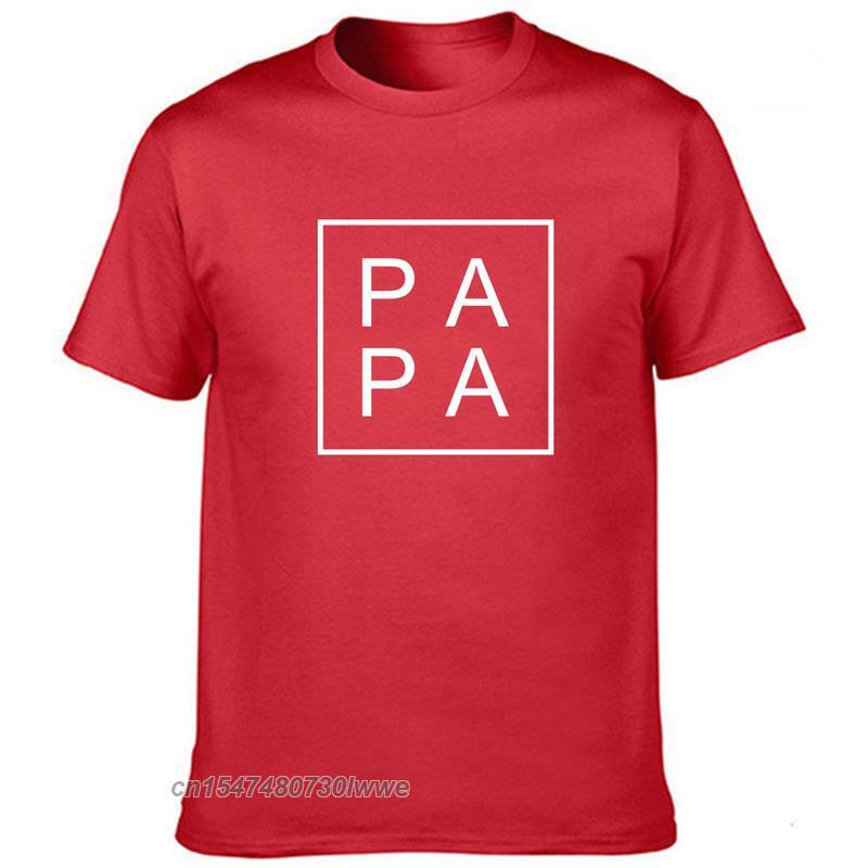 Papa Square tata życie męskie Harajuku Casual t-shirty najlepszy tata dzień ojca prezent moda T-Shirt ubrania z okrągłym dekoltem
