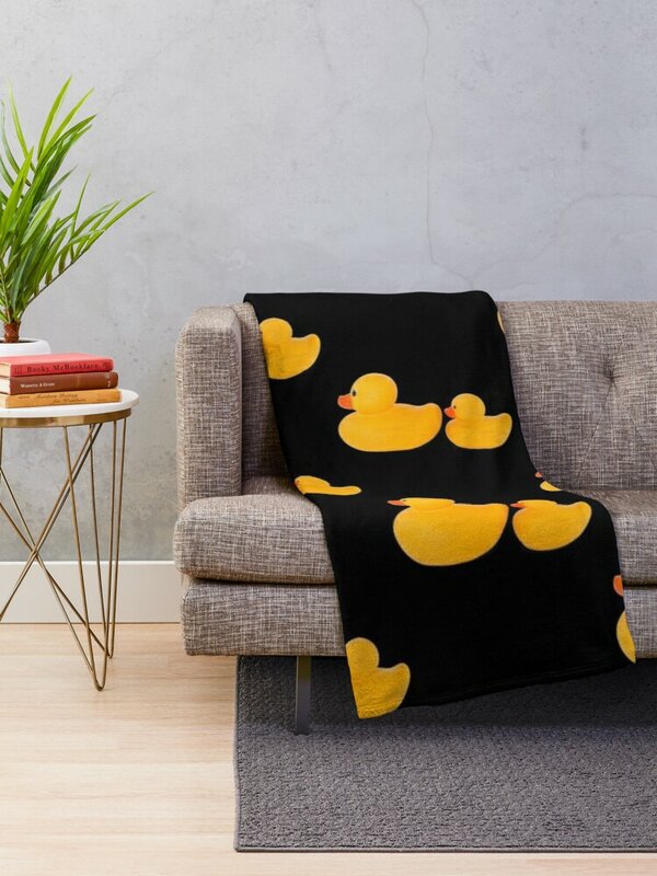 Manta de goma con diseño de patos, manta suave para sofá a cuadros, mantas personalizadas