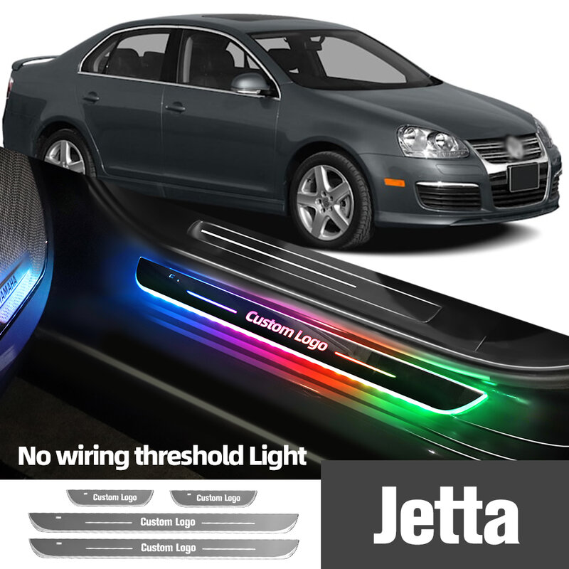 For Volkswagen VW Jetta 5 6 7 2006-2023 Car Door Sill Light Customized Logo LED Welcome Threshold Pedal Lamp Accessories