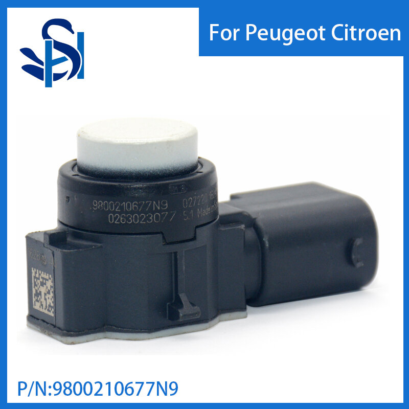 Sensor de aparcamiento PDC, Radar de Color blanco para Citroen y Peugeot, 9800210677N9
