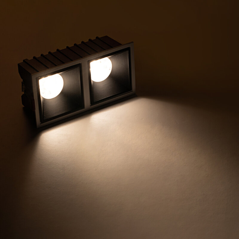 LED sufitowe wpuszczone światło punktowe 9W/12W/15W dla domu salon oświetlenie sypialni 220V pojedyncze/podwójne głowy Anti-glare Downlight
