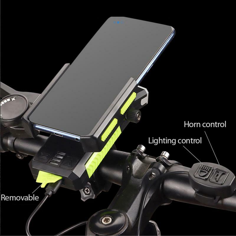 Luz dianteira da bicicleta com bateria de lítio, ABS, antiderrapante, absorção de choque, 3 modos de iluminação, carregamento do equipamento, Treasure, 4000mAh