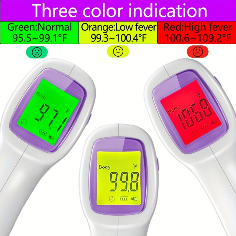 Backlit termometer Digital untuk bayi, pengukur suhu kening tubuh genggam bersertifikasi demam inframerah non-kontak