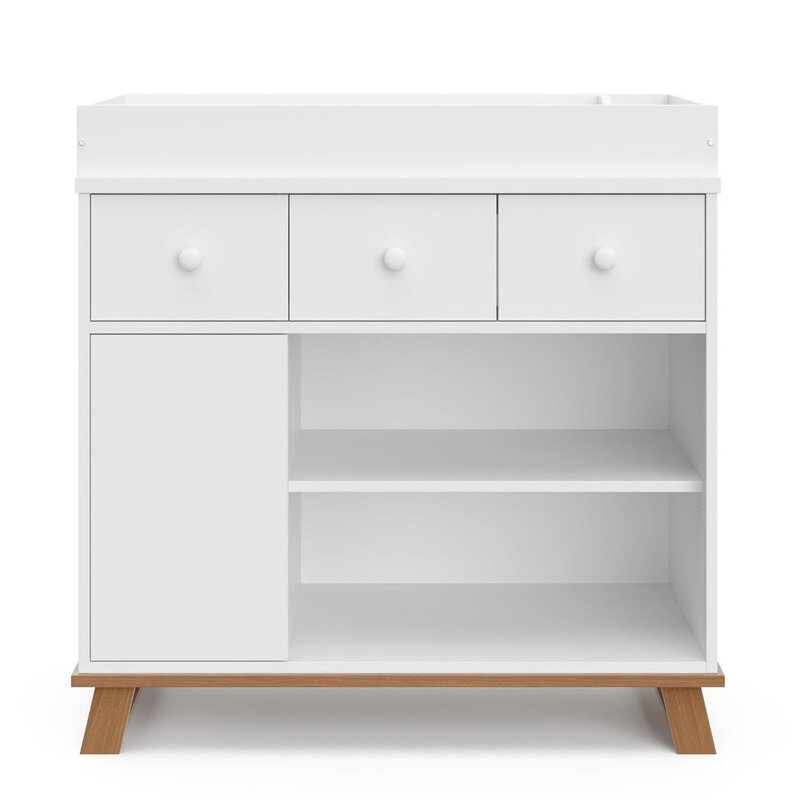 Modern Nursery Changing Table Dresser – Baby Dresser With Changing Table Top, Dresser for Nursery, Changing Table With Drawers