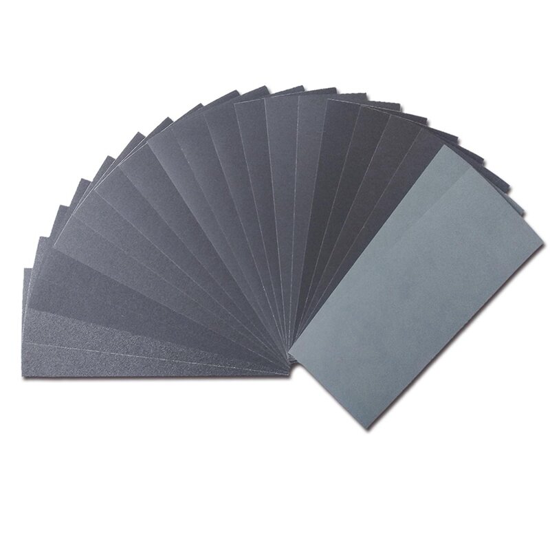 Sandpaper Variety Pack, 20PCS Sand Paper Assorted For Wood Metal Sanding, Wet Dry Sandpaper Sheets , 9 X 3.6 Inch Easy Install