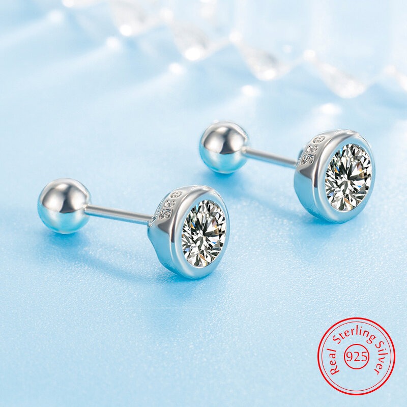 Pendientes de plata de ley 925 auténtica para mujer, joyería de moda de alta calidad, aretes de cristal XY0228