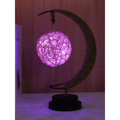 Ins 바람 철 장식 다채로운 LED 달 별 모양 구리 와이어 램프, 로맨틱 분위기 침실 장식, 테이블 장식