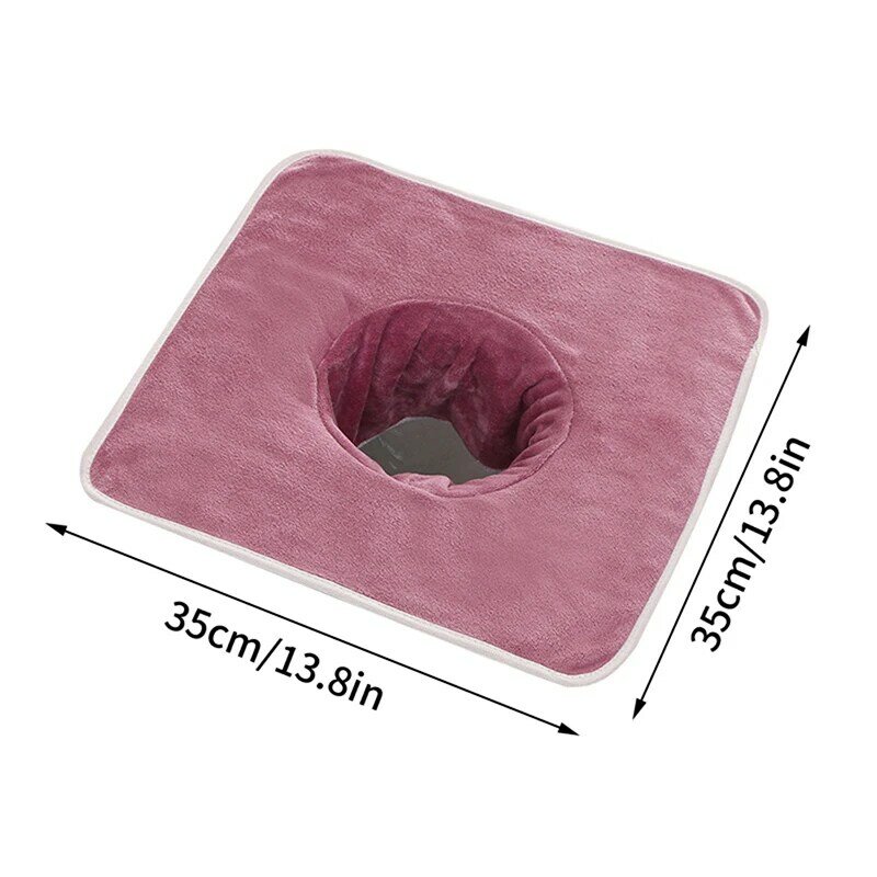 35*35cm Thickened Beauty  SPA Massage Table Planking Face Towel With Hole Bed Bandana