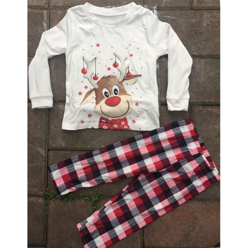 Рождественские одинаковые комплекты для всей семьи, пижамный комплект из 2 предметов для мамы, папы и детей, одежда для сна,