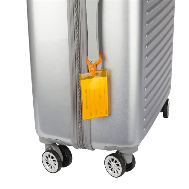 Étiquette de bagage de voyage en PVC souple, étiquette de nom de sac, document transparent d'avion, silicone, vente en gros, accessoires de valise, 10 pièces