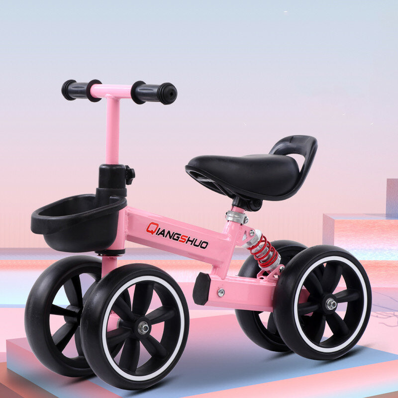 Coche de equilibrio sin pedales para niños de 1 a 2 a 3 años, andador deslizante de cuatro ruedas, yo-yo infantil