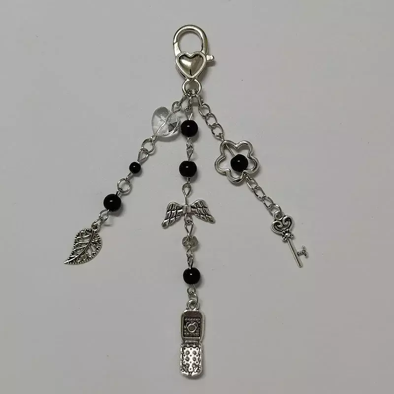 Herz-förmigen charme schlüssel ketten silber mädchen geometrische herz-förmigen süße liebe Perle Schlüssel kette weibliche schlüsselring y2k