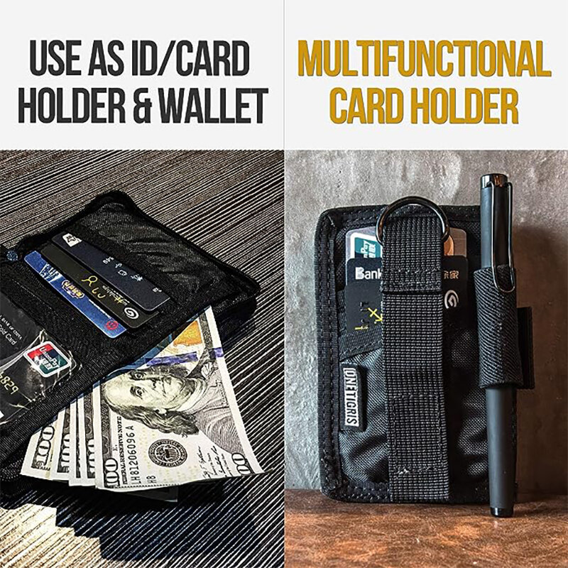 OneTigris Tactical MOLLE ID Card Wallet Waterproof Card Key Holder Money Pouch Pack Multifunction Wallet Waist Bag for Hunting