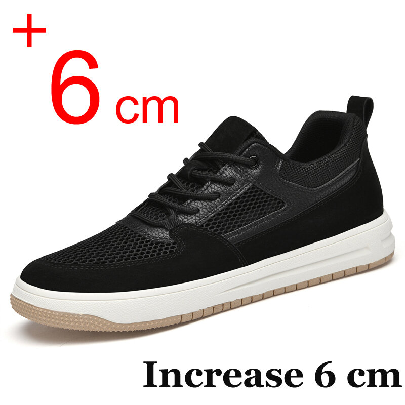 Summer Men Sneakers Elevator Shoes Fashion Breathable 6CM Height Increase Insole Sports Board Shoes Casual Heightening Shoes