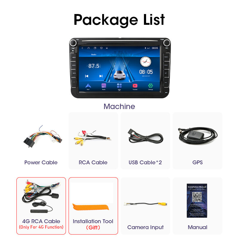 JMCQ-Autoradio Android 11 avec Lecteur Vidéo MultiXXL, Stéréo, 2Din, pour VW/Volkswagen/Golf/Passat/b7/b6/Skoda/Seat/Octavia/Polo/Tiguan
