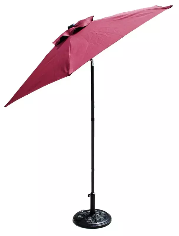 Deluxe Sonnenschirm mit Rosen-Design-Basis-schwarz