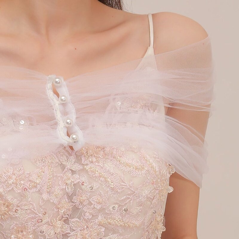 신부 웨딩 파티 이브닝 ​​드레스 및 공식 특별 행사 드레스를위한 경량 원사 숄 스카프 랩