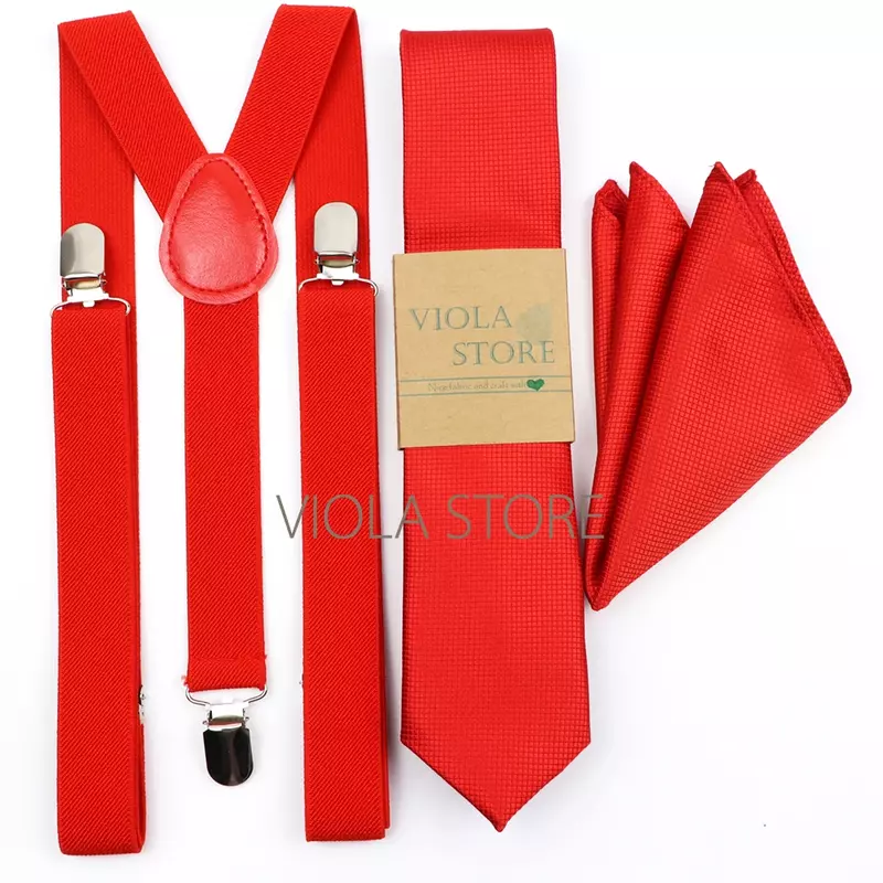 Conjunto de gravata vermelho-vinho para homens e mulheres, gravata estreita, cinta em Y, rosa, preto, festa formal, camisa de casamento, acessório de calças, 2,5 cm, 6cm