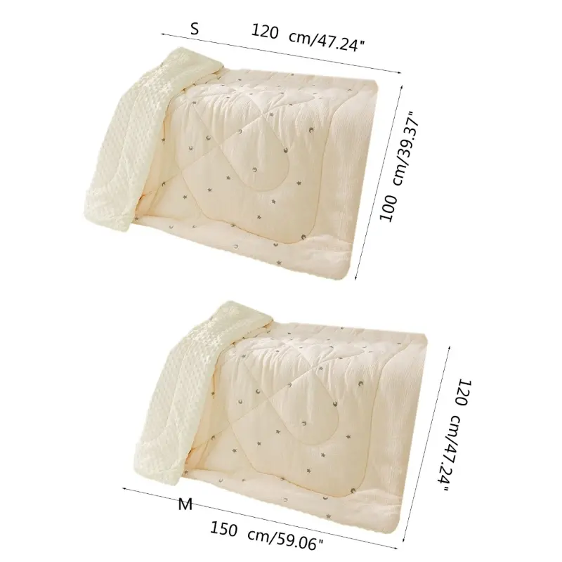 100x120 سنتيمتر/120x150 سنتيمتر أنيق الحضانة الطفل بطانية ثلاثية الطبقات التقميط بطانية مع منقط دعم لحاف النوم
