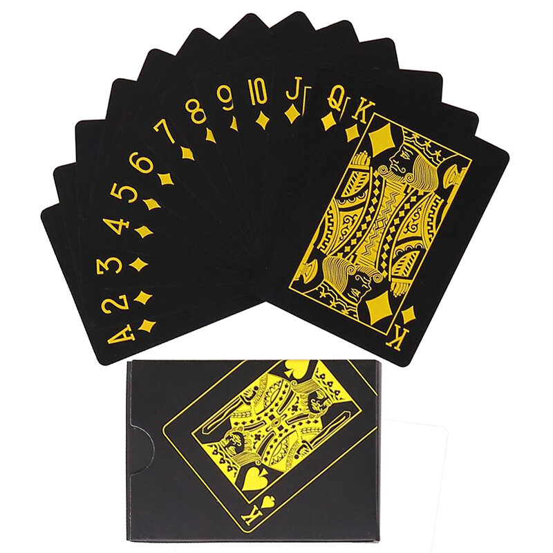 Ouro preto Baralho de Cartas, Magic Water Gift Collection, Plástico Terno de Poker, Azul e Prata Deck, Impermeável Deck de Cartas