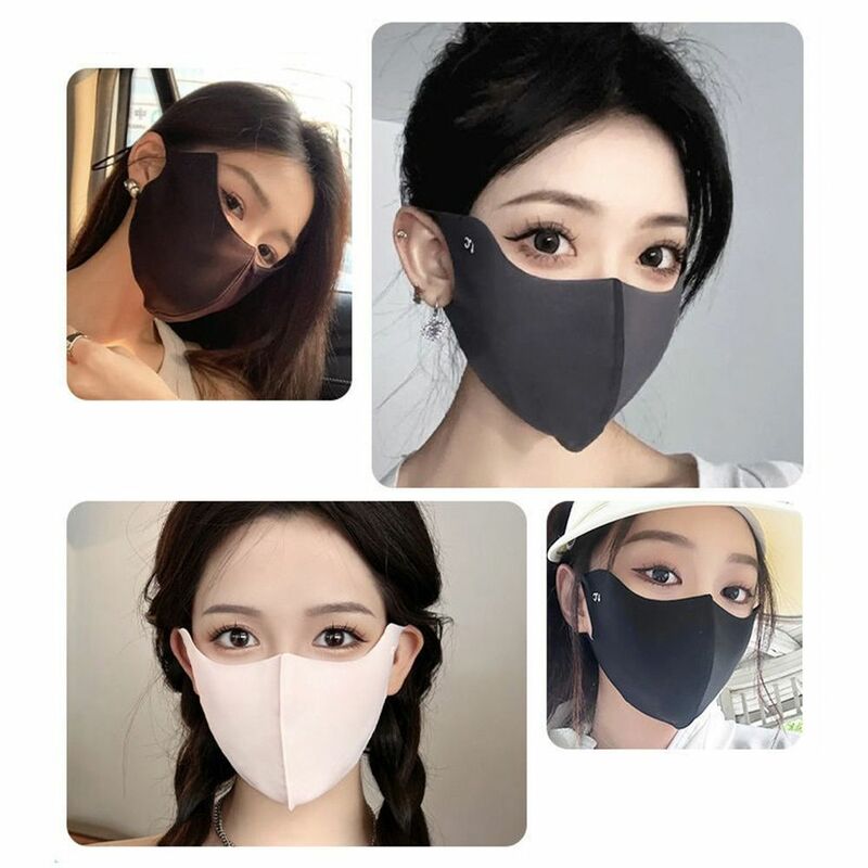 Máscara Facial 3D UV-Resistente, Seda De Gelo, Cachecol De Rosto Multicolor, Proteção Solar UV, Proteção De Canto Do Olho