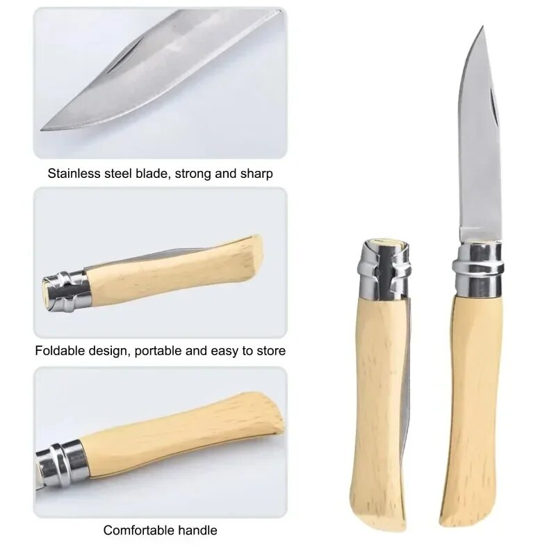 Fruit Knife Stainless Steel Folding Peeler Knife Fruit and Vegetable Slicing Knife Household Sharp Kitchen Knives Cooking Tool
