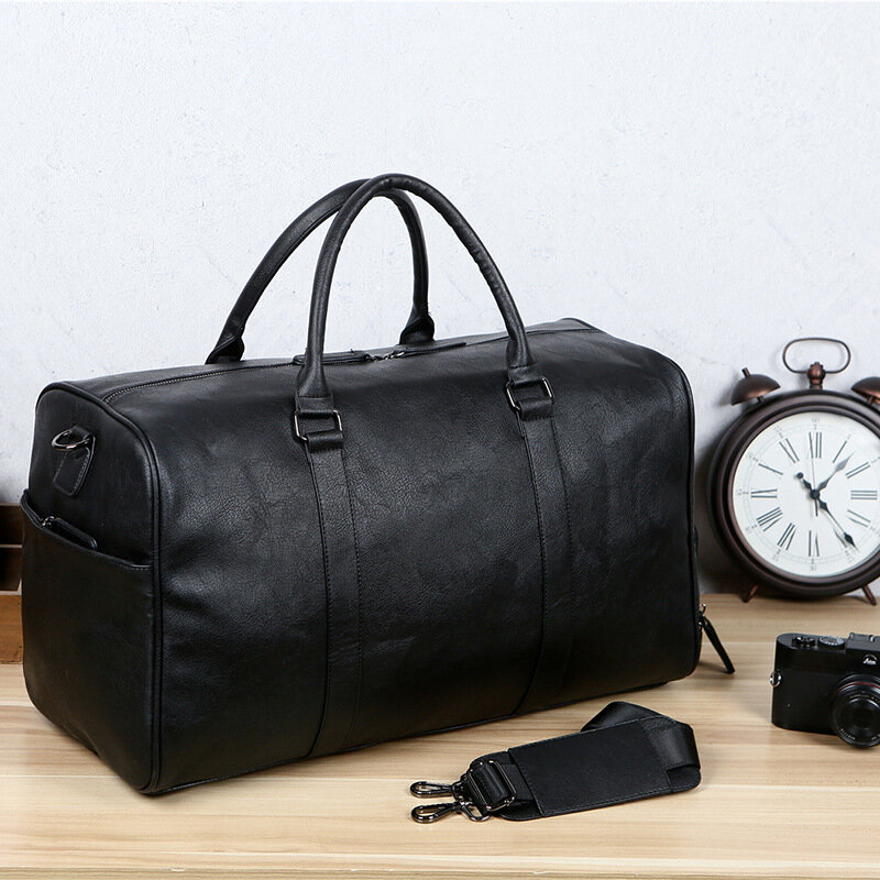 Вместительная Черная Мужская Дорожная сумка для выходных, вещевая сумка, женская сумка, мужская сумка через плечо для фитнеса и спортзала