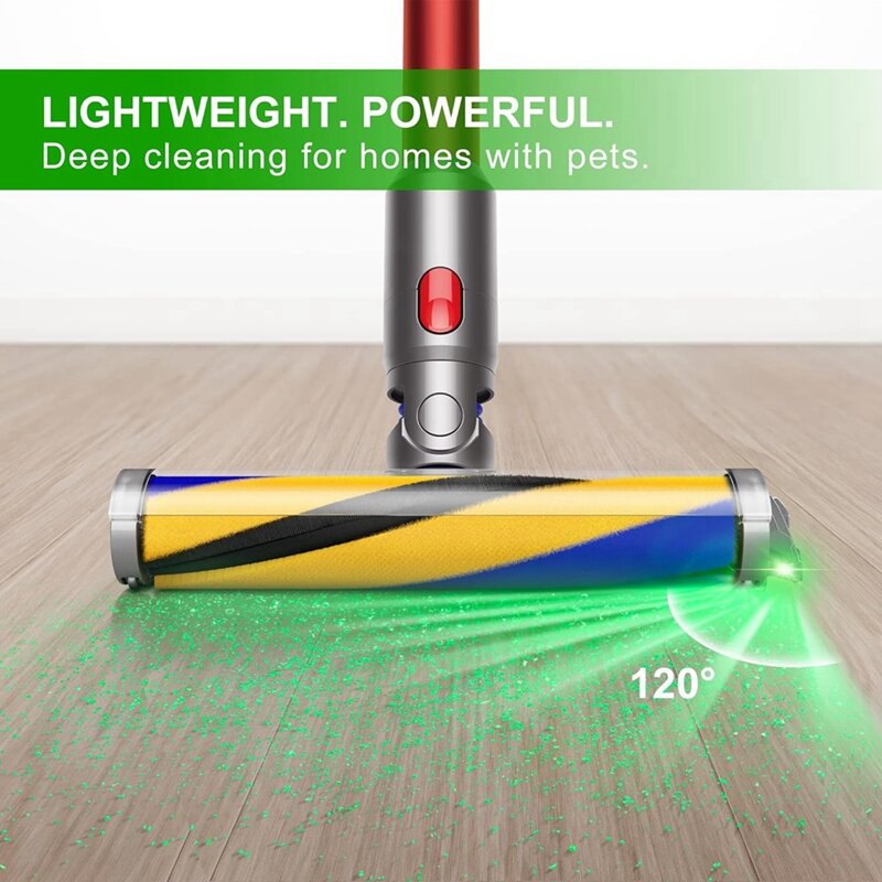 Lámpara LED para aspiradora, luz verde para pelos de mascotas, piel de perro, piezas de aspiradora universales mejoradas