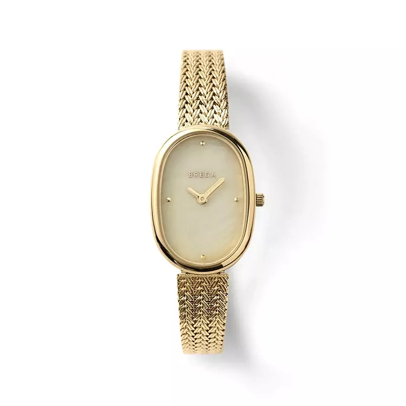 Relógio de quartzo leve quadrado feminino, retro, minoritário, oval, pequeno, requintado, high-end, elegante, moda