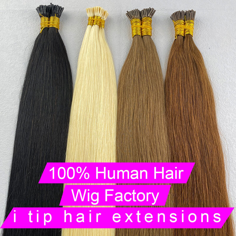I Tip Hair Extension Straight Human Hair Extension 0.9g/Strand Capsule Keratin Natural Fusion Human Hair Extension 18"-30"