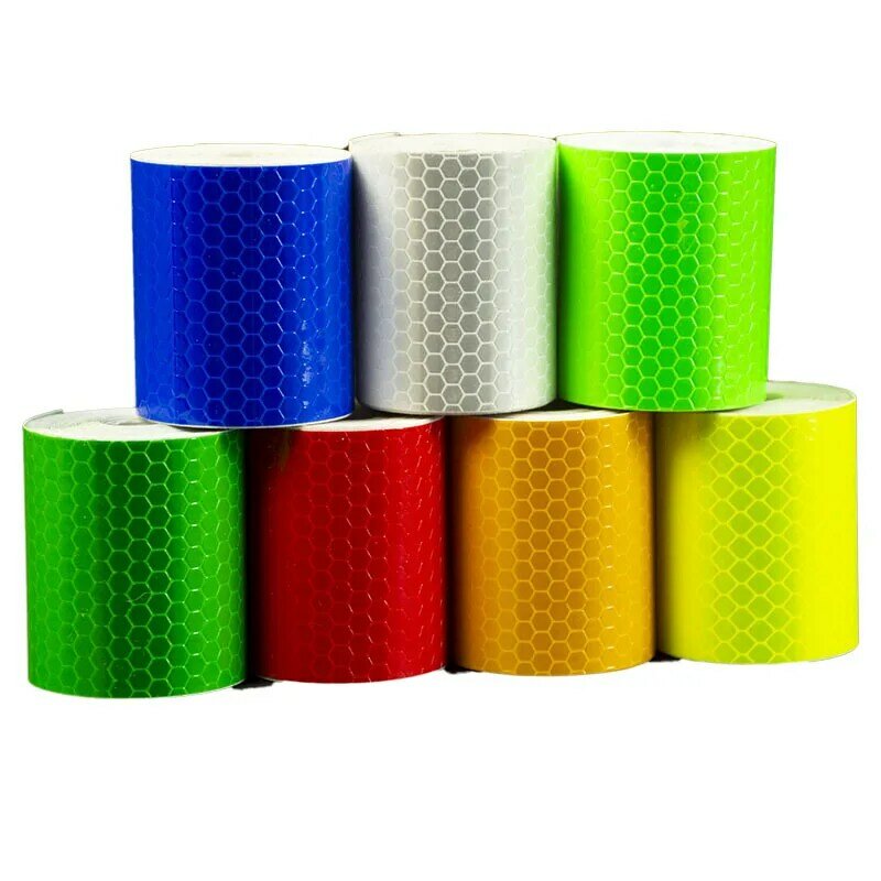 Back Gum Crystal Color Lattice Bicycle Outline Car Stickers Warning Stickers Reflective Strip Tape Safety Logo Reflective Film5M