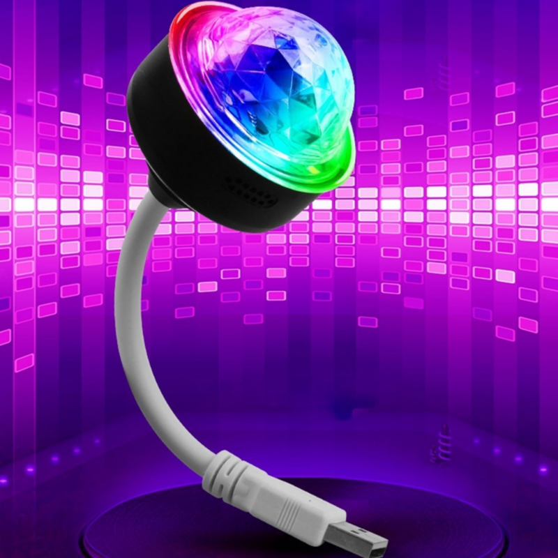 Lumière stroboscopique DJ boule disco activée par son, lumière de fête USB, 6 modes de couleurs, lumière colorée, lumières de scène pour fête, danse, mariage