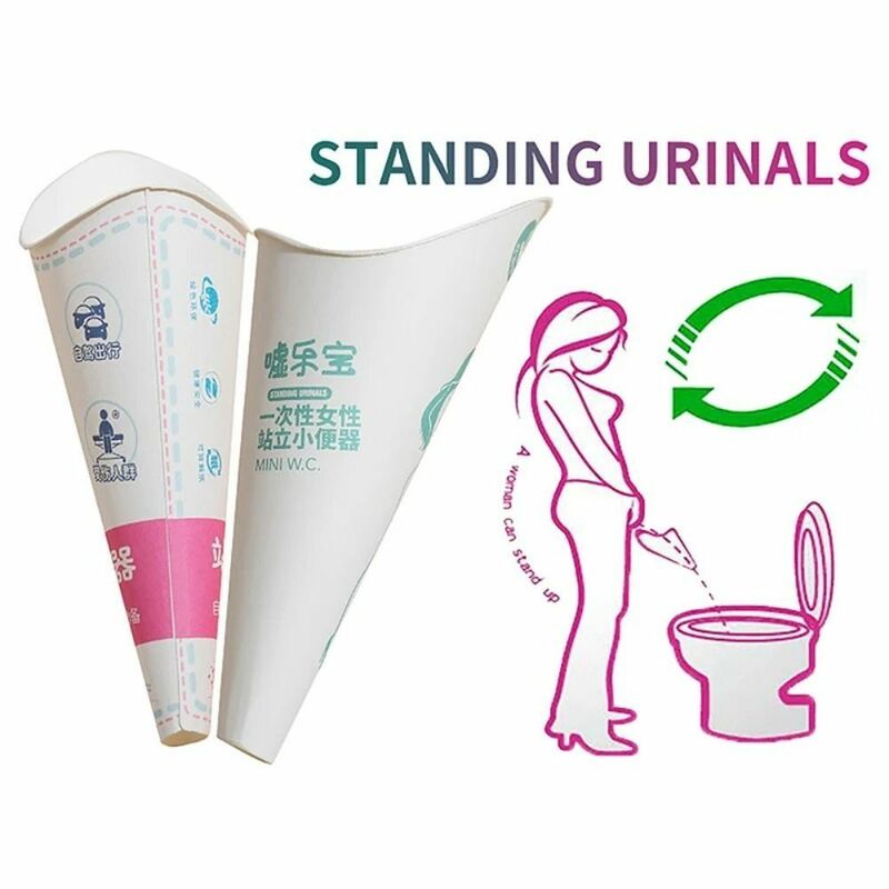 Kertas Urinal sekali pakai, 12pcs anti bocor kertas Urinal tahan air berdiri corong urin Universal portabel kertas Toilet perjalanan