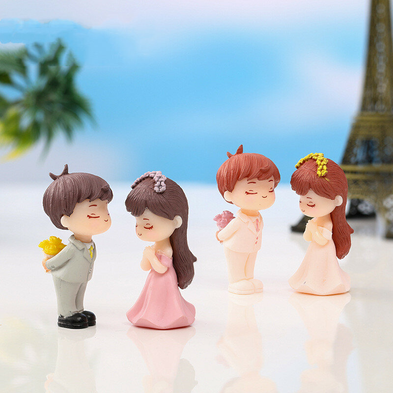 Mini coppia romantica figurine figure di nozze nonna nonno giardino Miniacture figurine regali di san valentino decorazioni per la casa fai da te