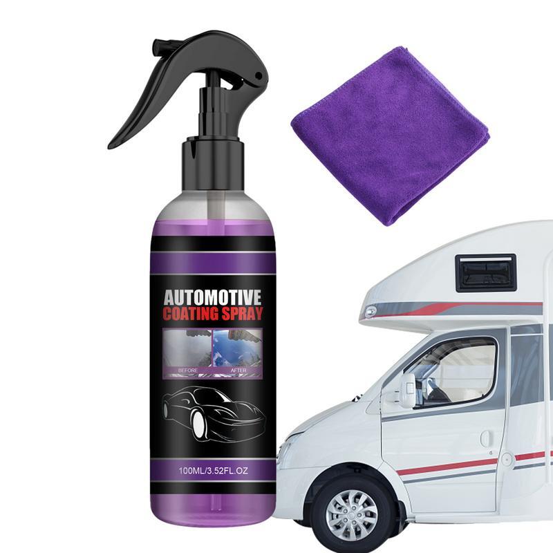 Spray de revestimento cerâmico para carros, 3 em 1, Shield Coating Spray, Proteção de pintura veicular, Brilho Hidrofóbico, 100ml