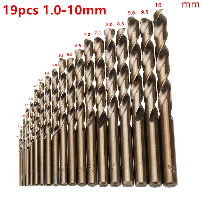 HSS-Co M35 Cobalt Straight Shank Twist Drill Bit Power Tools Accessories for Metal Stainless Steel Drilling Woodworking Tools