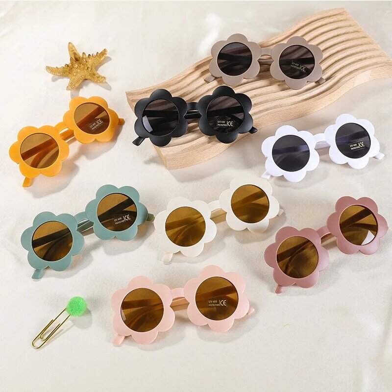 New Sun Flower Kids occhiali da sole UV400 per Boy Girls Toddler Lovely Baby occhiali da sole Round Cute Children Outdoor Eyewear