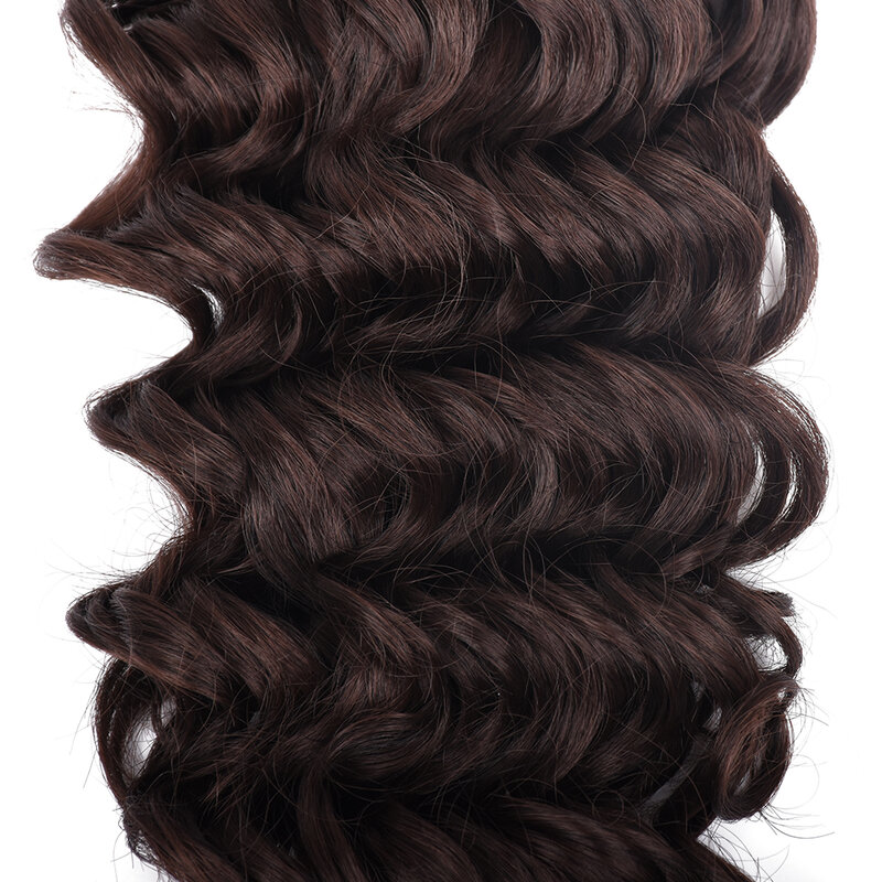 Peluca sintética larga y rizada con cordón para mujer, postizo de cola de caballo Afro marrón, extensión de cabello con Clip