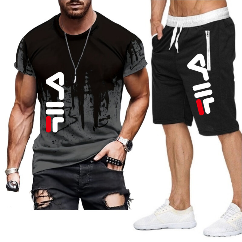 2024 New fashion Men Clothing Summer Men Women Jersey Tracksuit T-shirt Shorts 2 Piece Outfits Jersey Sports Suit