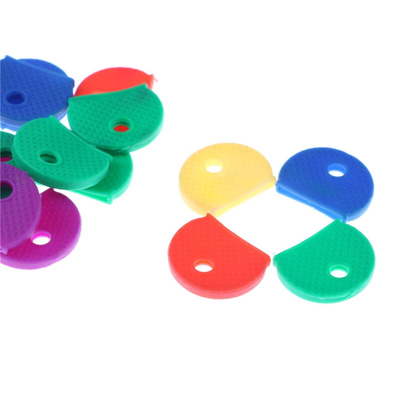10pcs/20pcs Assorted Colors Soft PVC Colorful Key Top Covers Head/Caps/Tags/ID Markers Mixed Toppers Keyring Accessories