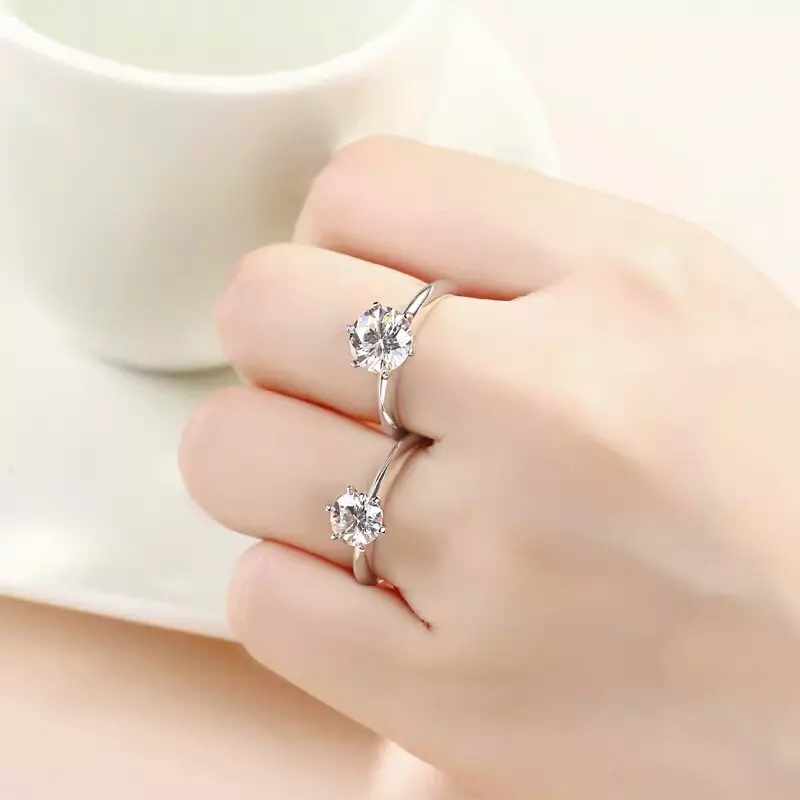 Smyoue Gra Gecertificeerd 1-5CT Moissanite Ring VVS1 Lab Diamant Solitaire Ring Voor Vrouwen Engagement Promise Wedding Band Sieraden
