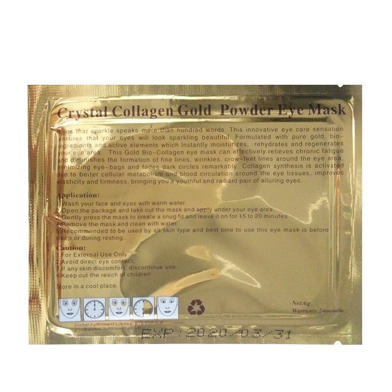 Goud Oogmasker Patch 10 Stuks = 5Packs Voor Eye Crystal Collageen Masker Hydraterende Anti Aging Anti Rimpel Dark cirkels Verwijderen Oogzorg