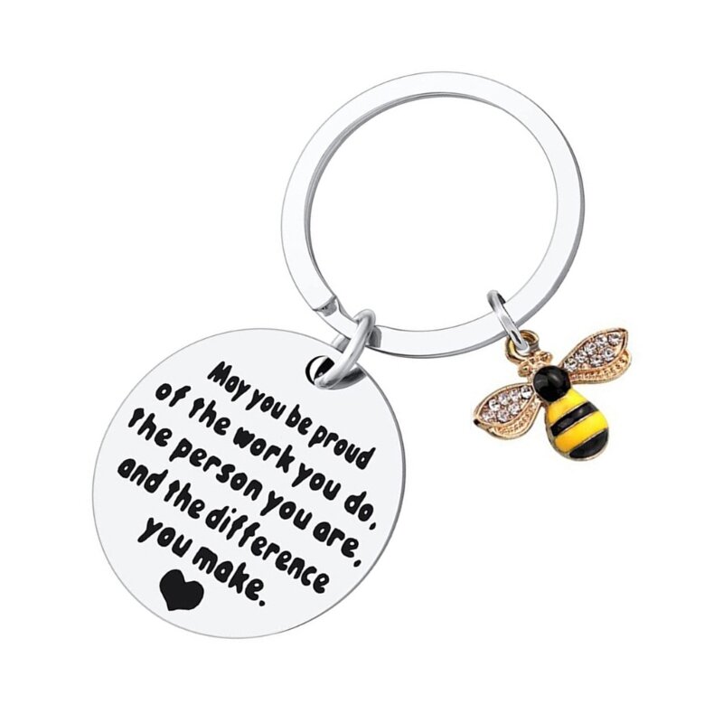 53CC Appreciation Keychains Thank You Gifts Keyring Make a Difference Keyring Gift Keychain Engraved Lettering Keychain