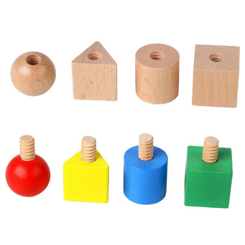 Giochi di smistamento Montessori dadi e bulloni giocattolo Montessori in legno giocattoli regali di compleanno forma cognizione giocattolo età 1 2 3 4 giocattolo di smistamento
