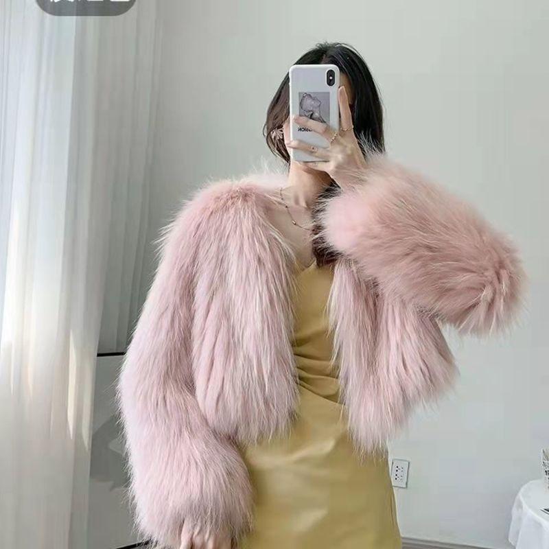 Fur Jacket 2022 Faux Fur Women Warm Winter Jackets Y2K Pink Black Long Sleeve Oversized Loose Vintage Fashion Street Outfits