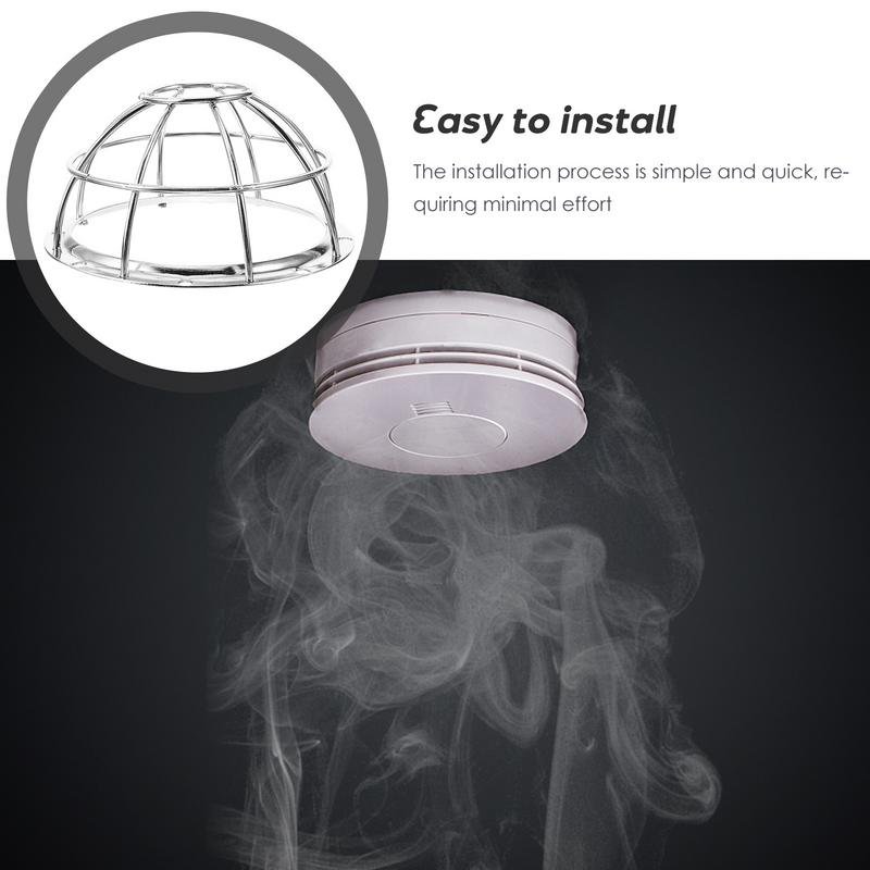 Smoke Protective Cover Alarm Cage for Lid Holds Metal Head Wired Guard Accessory