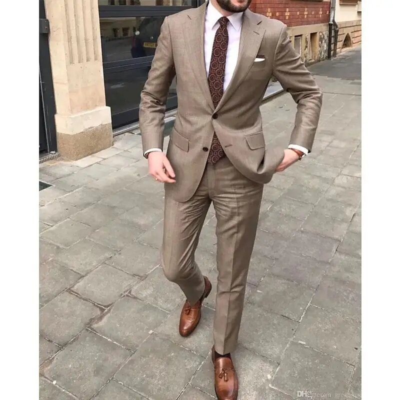Herren Slim Fit Hochzeit Smoking für Trauzeugen 2 Stück maßge schneiderte Anzüge mit Hosen männliche Mode Jacke Business Cosutme